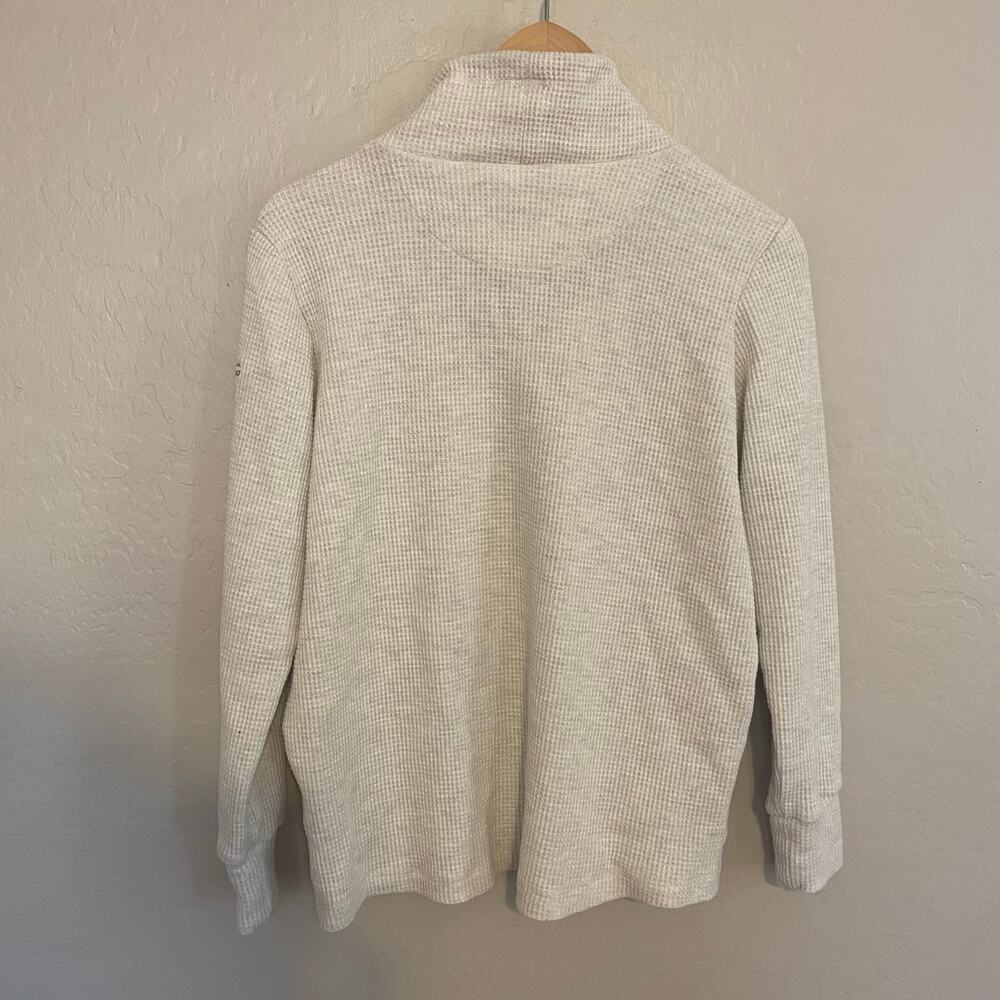 Straight Down Misty Cowl Neck Pullover Waffle Womens Size Small Golf Thermal - Picture 2 of 6